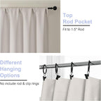 Simplebrand Natural Blackout Curtains for Bedroom 102 Inches Long 2 Panels, Solid Thermal Insulated, Energy Saving Living Room Window Treatment Curtains Blackout Drapes, W50 x L102 Inch, Natural