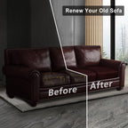 ANARACHON Leather Look Couch Cushion Covers Sofa Seat Slipcovers Sets Couches Furniture Protector for Sectional Armchair Loveseat Pets Kids Stretch Spandex Fabric (3 Cushion Sofa, Burgundy)