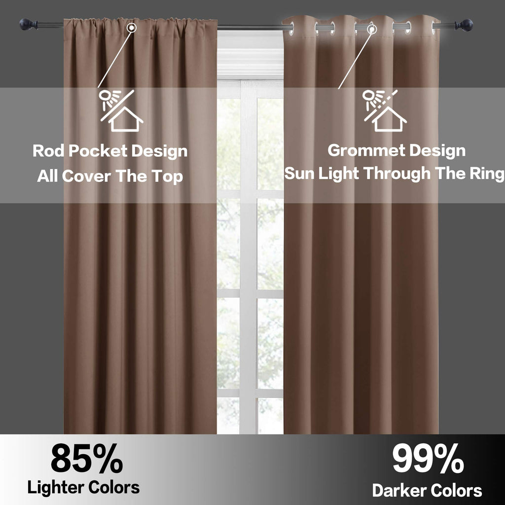 RYB HOME Blackout Curtains for Bedroom Living Dining Room 84 inches Long