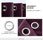 MIULEE Velvet Curtains Purple Orchid Elegant Grommet Thermal Insulated Soundproof Room Darkening Curtains/Drapes for Classical Living Room Bedroom Decor 52 x 84 Inch Set of 2
