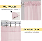 OVZME Blush Pink Sheer Curtains 84 Inches Long 2 Panels - Soft Light Filtering Window Sheer Panels for Living Room/Bedroom, Top Dual Rod Pocket, 1 Pair, Each 42Wx84L Inches