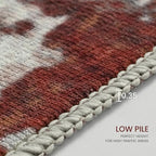Living Room Rug 9x11 Beige Area Rugs Machine Washable Abstract Boho Large Rug Non-Slip Non-Shedding Faux Wool Indoor Vintage Carpet for Bedroom, Classroom, Dining Room, Kids Playroom