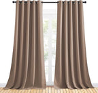 NICETOWN Blackout Window Curtains and Drapes for Kitchen, Window Treatment Thermal Insulated Solid Grommet Blackout Drapery Panels (Set of 2, 70 by 95 inches, Cappuccino)