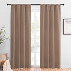 NICETOWN Blackout Drapes and Curtains for Kitchen - Window Treatment Thermal Insulated Solid Rod Pocket Blackout Curtains/Drapes for Bedroom (2-Pack, 42 by 84 Inch, Cappuccino)