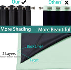 Yakamok Sage 100% Blackout Curtains, Total Blackout Lined Curtain Panels for Bedroom, 2 Thick Layers Grommet Top Thermal Insulated Blackout Drapes for Living Room(52Wx84L, Light Sage, 2 Panels)