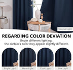 Deconovo Blackout Curtains, Thermal Insulated, W42 x L63 2 Panels, Back Tab, Machine Washable, Room-Darkening Drapes for Bedroom/Living Room Navy Blue