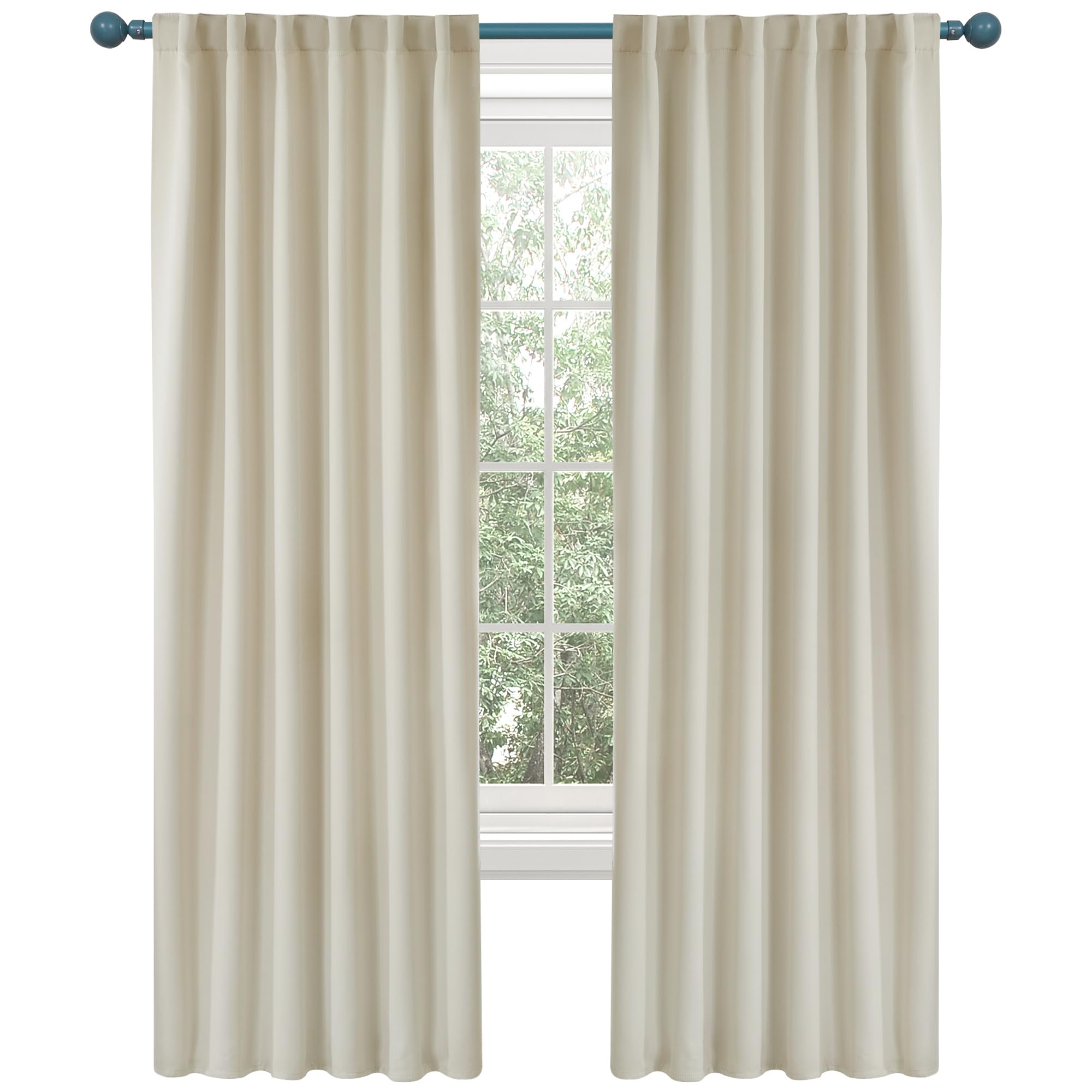 Deconovo Blackout Curtains for Bedroom, Living Room Curtains 72 Inches Long