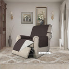Easy-Going Recliner Chair Slipcover Reversible Sofa Cover Water Resistant Couch Cover Furniture Protector with Elastic Straps for Pets Dog (Recliner 22 inch, Chocolate/Ivory)