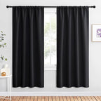 NICETOWN Living Room Blackout Shades - All Season Rod Pocket Thermal Insulated Solid Blackout Curtains/Drapes for Living Room (Set of 2, 42 inches by 72 Inch, Black)