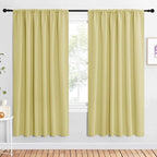 NICETOWN Bedroom Window Curtain Panels, Paler Yellow, 2 Panels, 62 in x 72 in (W x L), Window Treatment Thermal Insulated Rod Pocket Room Darkening Curtains/Drapes for Patio Door