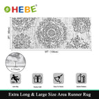 HEBE Hallway Runner Rug 2'x5', Washable Non Slip Kitchen Rug Runner