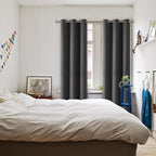 BGment Blackout Curtains - Grommet Thermal Insulated Room Darkening Bedroom and Living Room Curtain, Set of 2 Panels (42 x 84 Inch, Dark Grey)