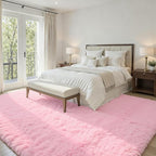 6x9 Area Rugs for Living Room Rug: Soft Fluffy Shag Light Pink Rugs for Bedroom, Non-Slip Large Fuzzy Plush Rug Indoor Floor Carpet for Nursery Kids Boys Girls Room, Dorms, Playroom, Modern Home Decor