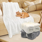 4 Pack Fleece Throw Blankets 50x60 Inches - Oeko-Tex Certified 100, 270 GSM Ultra Soft Plush for Bed, Couch and Cozy Gifts. 3D Waffle Texture, No Shedding No Pilling All Season (White)