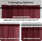 Chyhomenyc Burgundy Sheer Curtains 84 Inches Long 2 Panels, Light Filtering Voile Christmas Curtain Drapes Window Treatment for Bedroom Living Room, Each 42Wx84L Inch