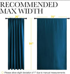 NICETOWN 2 Panels Blackout Curtains, Rod Pocket Thermal Insulated Drapess for Bedroom, Privacy Protection Easy-Care Heavy Duty Curtains for Living Room/Dining Room, W70 x L95 inches, Moroccan Blue