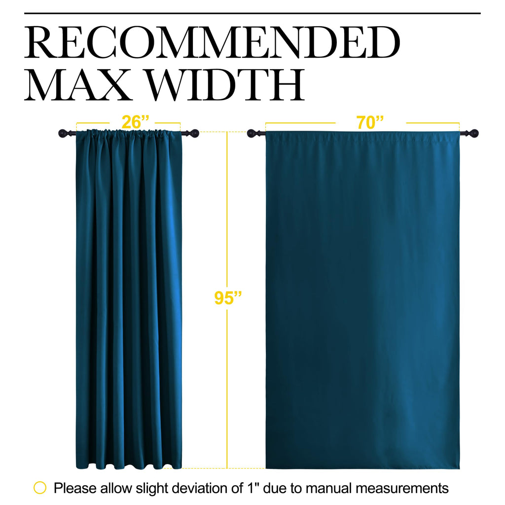 NICETOWN 2 Panels Blackout Curtains, Rod Pocket Thermal Insulated Drapess for Bedroom, Privacy Protection Easy-Care Heavy Duty Curtains for Living Room/Dining Room, W70 x L95 inches, Moroccan Blue