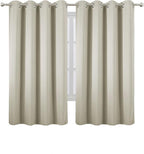LEMOMO Light Beige Thermal Blackout Curtains/52 x 63 Inch/Set of 2 Panels Room Darkening Curtains