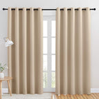NICETOWN Room Darkening Window Curtain Panels, Thermal Insulated Grommet Room Darkening Curtains for Bedroom (Biscotti Beige, 2 Panels, W70 x L84 -inch)