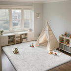 Shag Area Rugs for Bedroom Living Room,4X6 Ultra Soft White Fluffy Area Rugs for Dorm, Indoor Carpet Nursery Rugs for Kids Room Home Decor,White