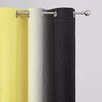 Estelar Textiler Black and Yellow Ombre Blackout Curtains 72 Inches Long