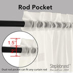 Simplebrand Ivory Sheer Curtains 63 Inch Length 2 Panels, Rod Pocket Solid Color Window Sheer Curtain Panels, Elegant Curtains & Drapes for Living Room, Bedroom 2 Panels (Ivory, 42" W x 63" L)