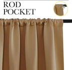 NICETOWN Kitchen Curtains, Short Blackout Drapes, Gold Brown, 34" Wide by 54" Long, 2 PCs, Thermal Insulated Blackout Curtain Panels for Kids Room, Play Room