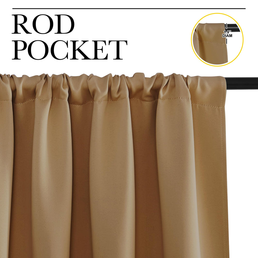 NICETOWN RV Blackout Curtains for Camper Windows, Gold Brown, 29" Wide by 50" Long, 2 PCs, Short Blackout Curtains & Drapes, Thermal Insulated Blackout Curtain Panels for Kids Room, Play Room