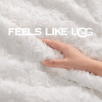 UGG Adalee Faux Fur Twin Blanket for Bed, Soft Blanket or Warm Large Throw for Couch, Washable Twin XL Bedding, Luxury Bedroom Decor, 66" x 90", Natural White