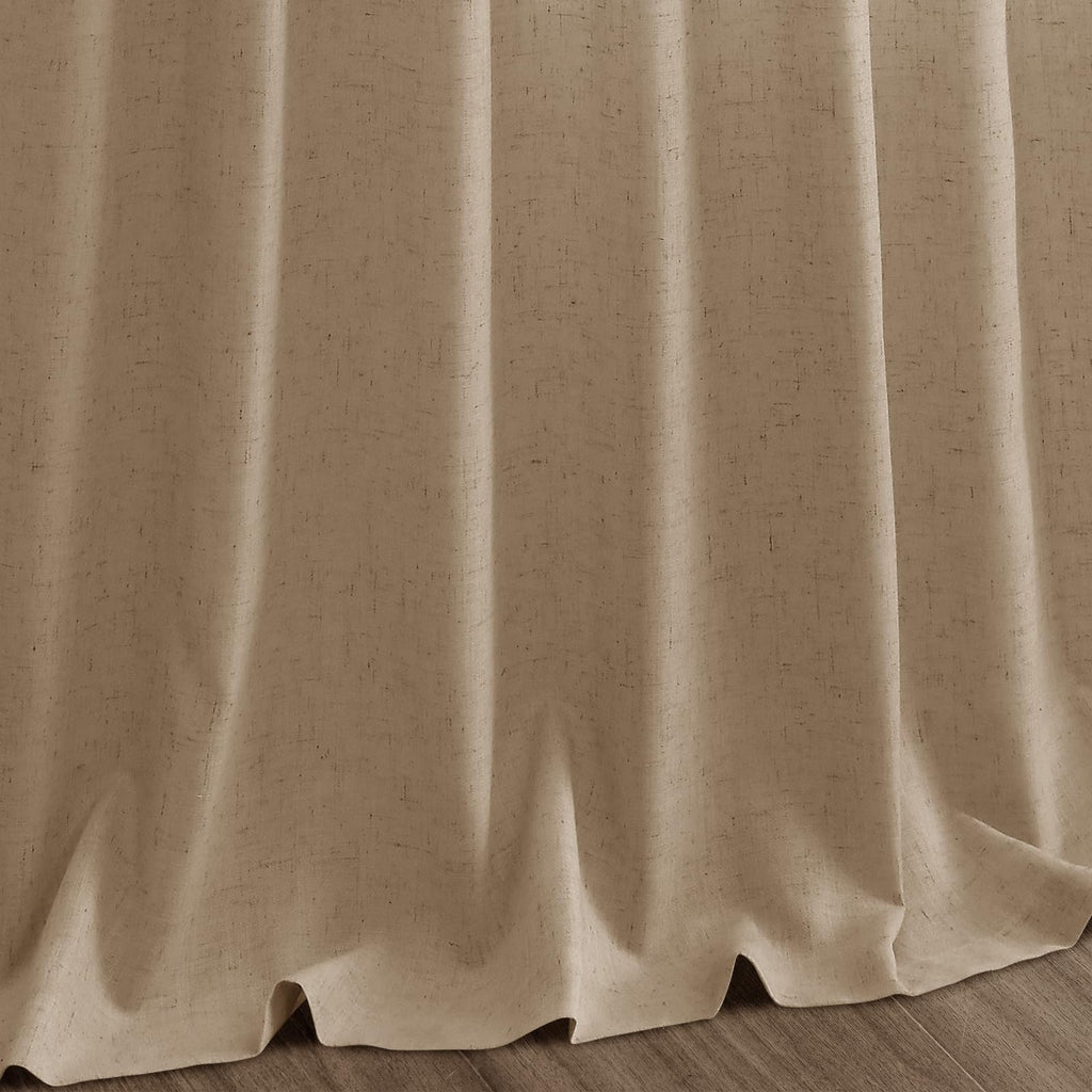 Sand Beige Linen Curtains for Living Room 105 Inches Long Simple Modern Light Filtering Semi Sheer Curtain Back Tab Rustic Farmhouse Luxury Home Decor Drapes for Bedroom Dinner Room 52x105, 2 Panels