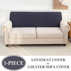 Couch Cushion Cover Loveseat Cover or 2 Seat Sofa Cover Washable Stretch Sectional Sofa Slipcover(1 Piece for Loveseat or Sofa 2-Seater, Dark Grey)