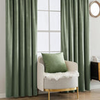 MIULEE Sage Green Velvet Curtains 52x72 inches Luxury Blackout Curtains