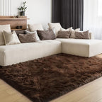 LOCHAS Soft Fluffy Faux Fur Rugs for Bedroom Bedside Rug 3x5 Feet, Washable, Furry Sheepskin Area Rug for Living Room Girls Room, Luxury Shag Carpet Home Decor, Brown