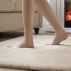Ashler Faux Fur Rug, Upgraded Soft Faux Rabbit Fur, Beige Area Rugs, 2 x 6 Feet, Machine Washable Nursery Decor Throw Rugs for Bedroom, Kids Room, Living Room
