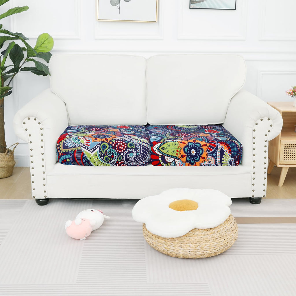 Smiry Printed Couch Cushion Covers, Stretch Couch Covers for Sofa