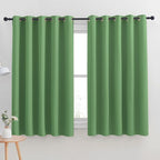 NICETOWN Blackout Curtain Panels for Bedroom, Forest Green, 2 Panels, W70 x L63-inch, Grey, Thermal Insulated Grommet Top Blackout Draperies and Drapes for Basement