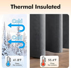 MIULEE 2 Panels Blackout Velvet Curtains Solid Soft Grommet Grey Curtains Thermal Insulated Soundproof Room Darkening Curtains/Drapes/Panels for Living Room Bedroom 52 x 84 Inch