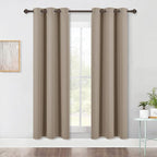 NICETOWN Blackout Window Curtains 70" L, 2 Panels, 34 inch, Taupe, Grommet Top Room Darkening Thermal Insulated Vertical Window Drapes Modern for Flat/Apartment