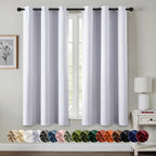 MIULEE Blackout Curtains for Bedroom 2 Panels 40x63 Inch Long Greyish White