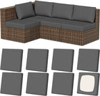 8Pcs Stretch Patio Cushion Covers, Outdoor Couch & Sofa Replacement Slipcovers for Patio Furniture Cushion Covers, Washable Reusable Furniture Protector