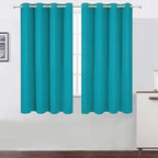 LEMOMO Teal Blackout Curtains 66 x 63 Inch Length/Set of 2 Curtain Panels/Thermal Insulated Room Darkening Blackout Curtains for Bedroom