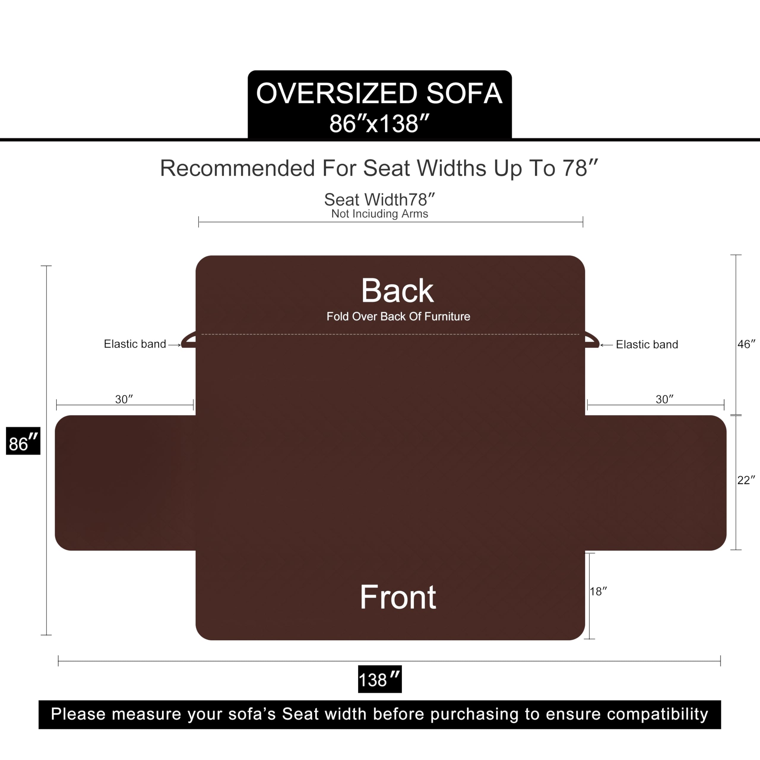U-NICE HOME Large Sofa Cover Reversible Couch Cover for Dogs, Sand/Beige