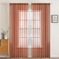 MIULEE 2 Panels Solid Color Sheer Window Curtains Elegant Window Voile Fall Panels/Drapes/Treatment for Bedroom Living Room (54X108 Inches Burnt Orange)