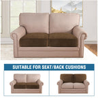 H.VERSAILTEX Velvet Stretch Couch Cushion Cover Plush Cushion Slipcover for Chair Loveseat Sofa Cushion Furniture Protector Seat Cushion Sofa Cover (2 Piece Large Sofa Cushion Covers, Bronze Brown)