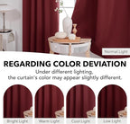 Deconovo Blackout Curtains, Thermal Insulated, W42 x L72 2 Panels, Back Tab, Machine Washable, Room-Darkening Drapes for Bedroom/Living Room Burgundy Red
