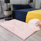 ORINOVA Pink Faux Fluffy Rabbit Fur Rug for Living Room Shag Washable Rug Area Rugs for Bedroom 3x5 Nursery Rugs