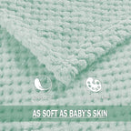 Exclusivo Mezcla Fleece Bed Blanket Twin Size, Super Soft and Warm Blankets for Couch, Sofa and Bed Waffle Textured, Cozy, Fuzzy and Lightweight (Mint Green, 60x80 inches)