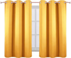 LEMOMO Yellow Thermal Blackout Curtains/38 x 54 Inch/Set of 2 Panels Room Darkening Curtains for Bedroom