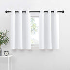 NICETOWN Small Window Curtain Panels Pure White for Home Decor, 42 W x 36 L