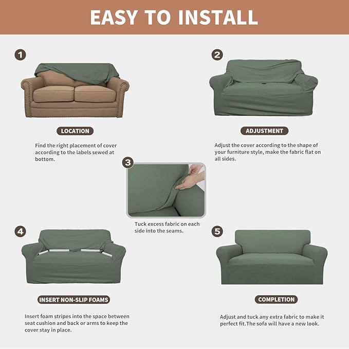 Easy-Going 100% Waterproof Oversized Chair Couch Cover, Stretch Sofa Cover